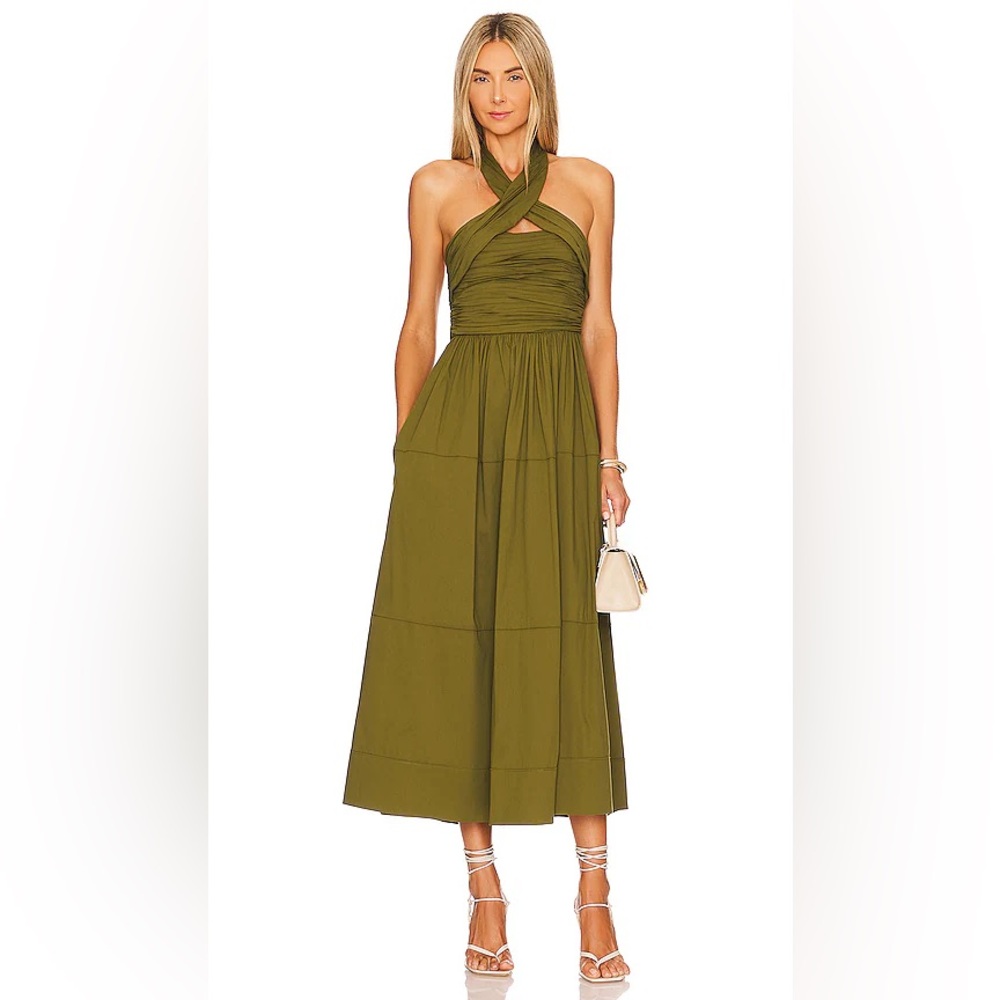 Cinq à Sept Avocado halter Taylen Midi Dress size 0 - never worn